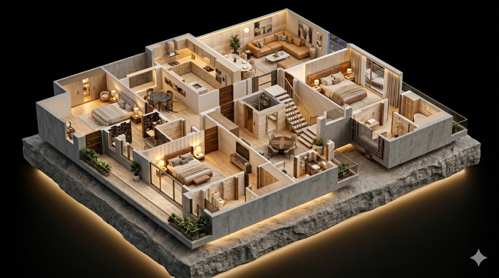 Isometric architectural render